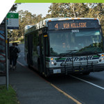 bc transit bus at bus stop near lansdowne campus